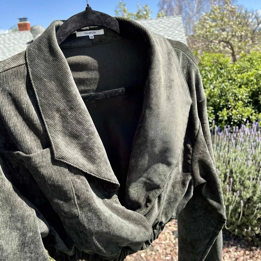Tularosa Phyllis Jacket Olive Green Corduroy Cropped Size XS fits S